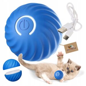 Automatyczna Tocząca się Piłka dla Kota i Psa z Ogonem na Sznurku